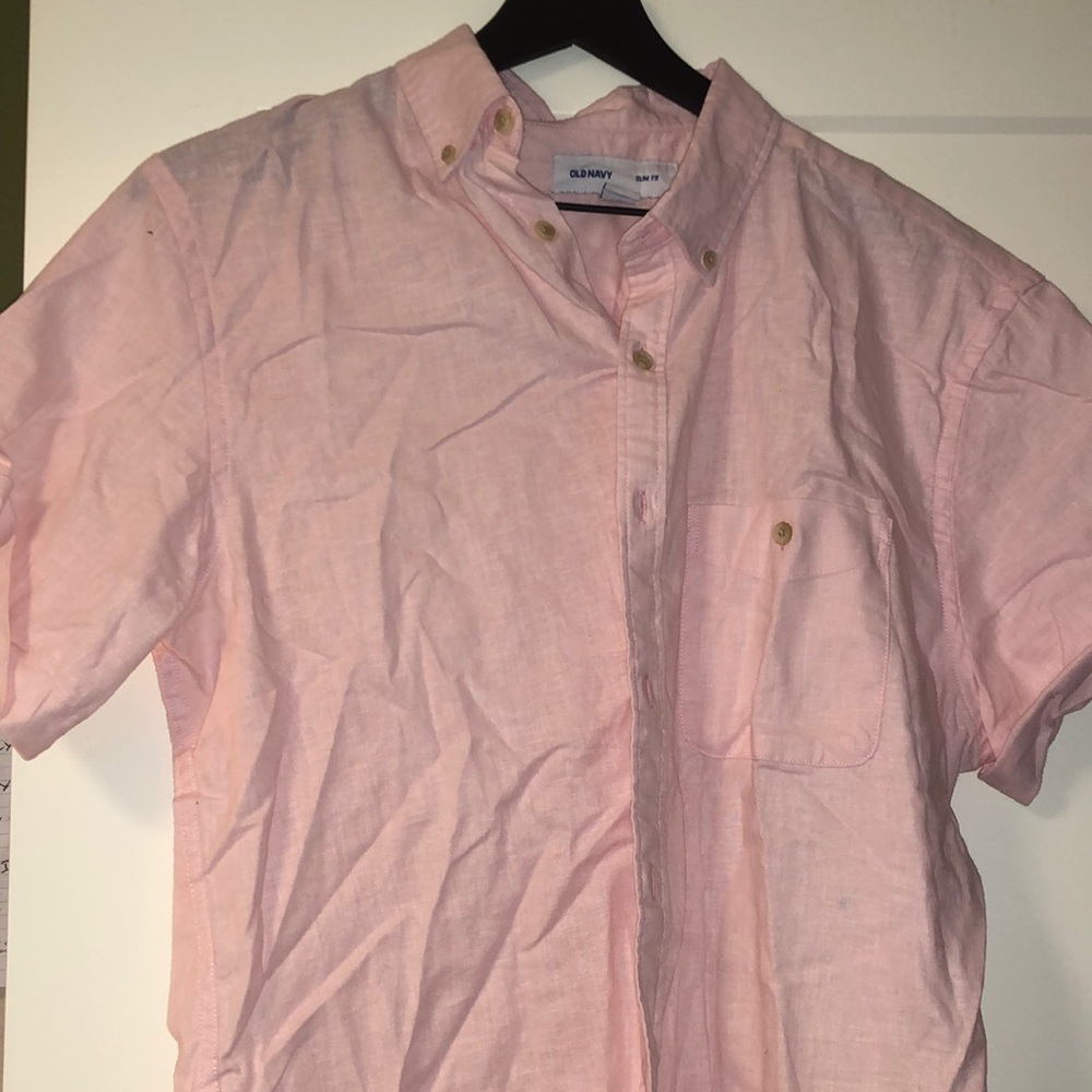 Pastel Pink Short Sleeved Collared Shirt